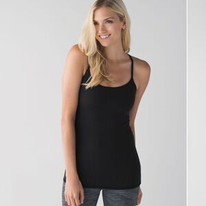 lululemon athletica Dancing Warrior Black Tank Top